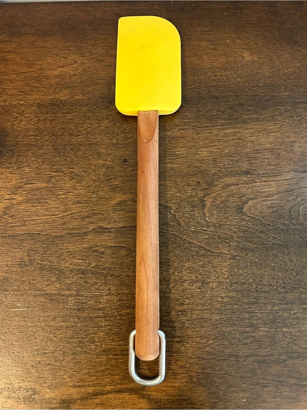 KitchenAid Yellow Silicone Mixer Spatula Scraper Cherrywood Handle 10.75 Inch***